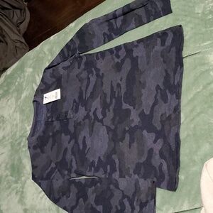 Grey and black camo henley